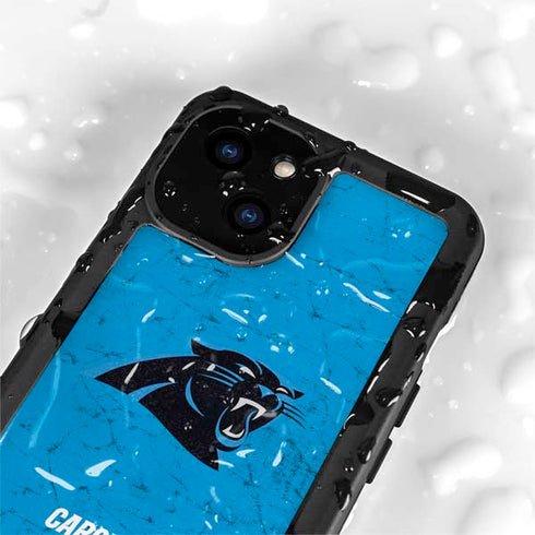 NFL Carolina Panthers Distressed Alternate iPhone 15 Plus Waterproof Case